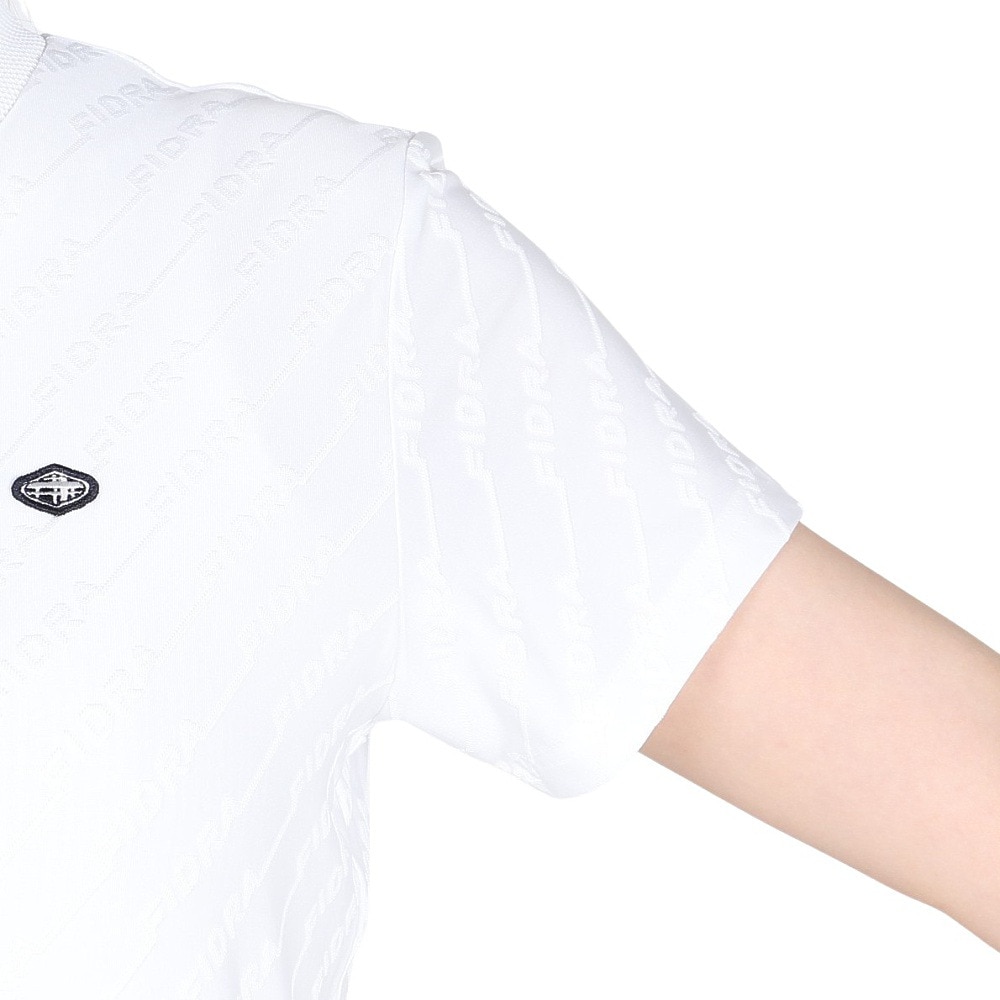 フィドラ（FIDRA）（レディース）ゴルフウェア 接触冷感 消臭 半袖 ジャガード モックネックシャツ FD5TUG09 WHT