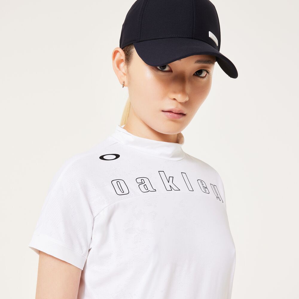 オークリー（OAKLEY）（レディース）ゴルフウェア 接触冷感 ELEVATE LOGO モックネックシャツ FOA500846-100
