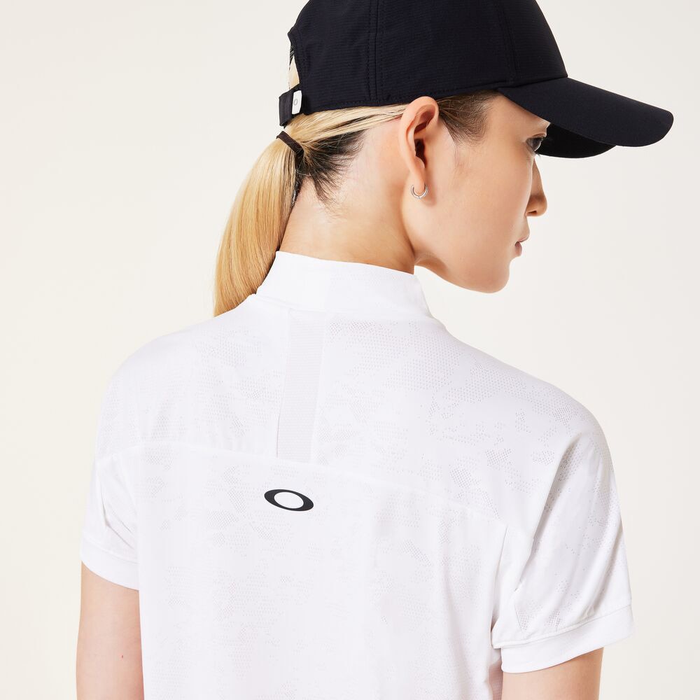 オークリー（OAKLEY）（レディース）ゴルフウェア 接触冷感 ELEVATE LOGO モックネックシャツ FOA500846-100