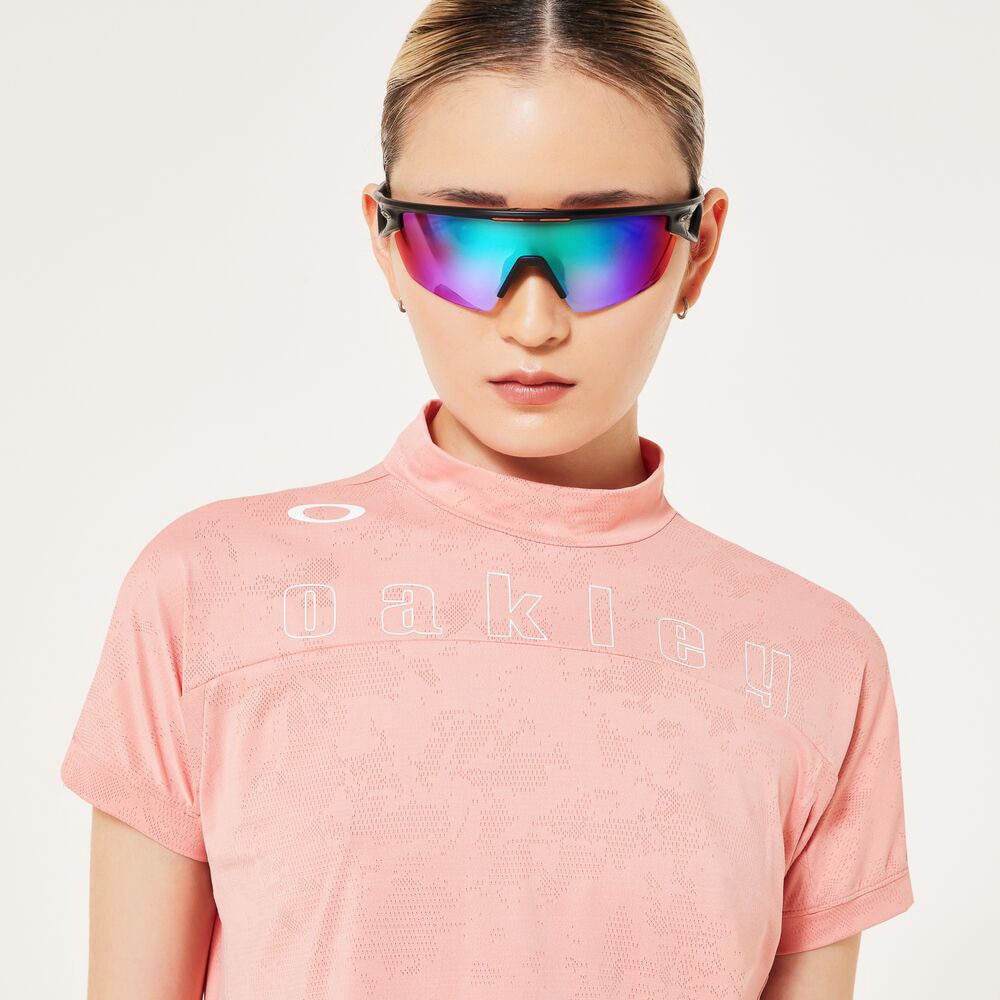 オークリー（OAKLEY）（レディース）ゴルフウェア 接触冷感 ELEVATE LOGO モックネックシャツ FOA500846-41E