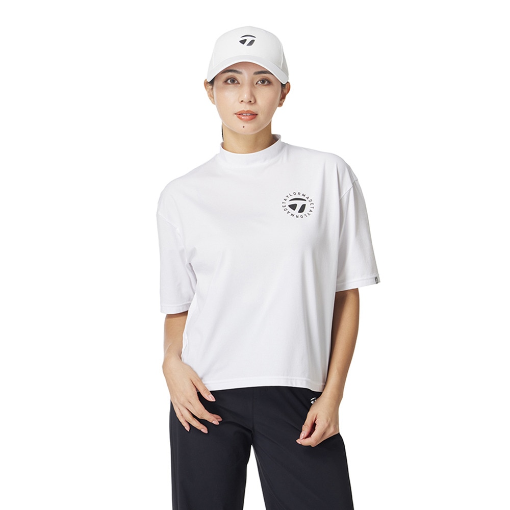 テーラーメイド（TAYLORMADE）（レディース）ゴルフウェア 吸汗速乾 半袖 サークルロゴショートスリーブモックシャツ M13394-UN687