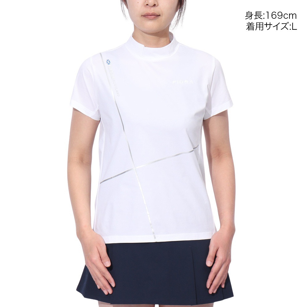 フィドラ（FIDRA）（レディース）ゴルフウェア 消臭 半袖モックネックシャツ FD5PUG11 WHT