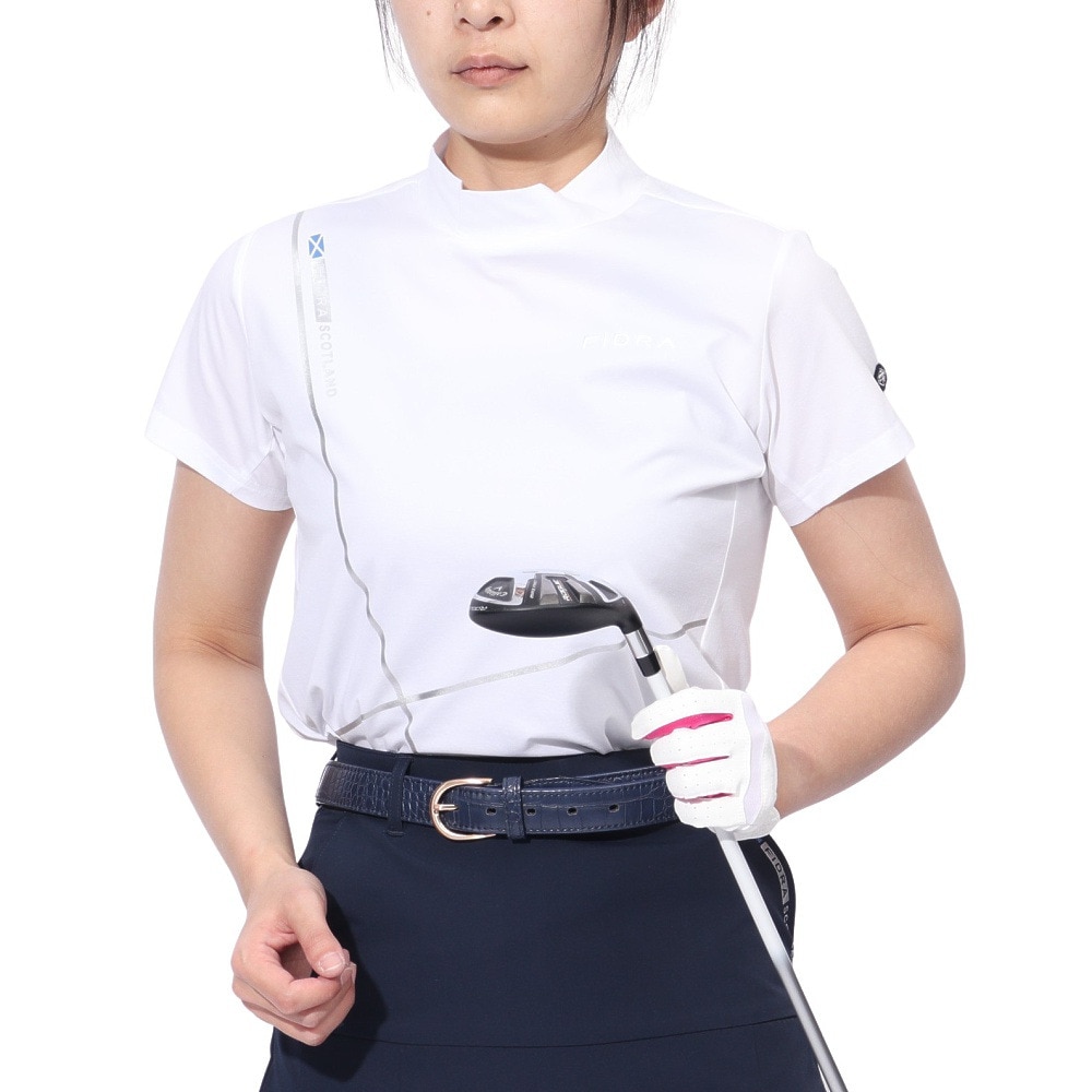 フィドラ（FIDRA）（レディース）ゴルフウェア 消臭 半袖モックネックシャツ FD5PUG11 WHT