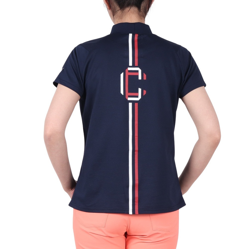 クランク（CLUNK）（レディース）ゴルフウェア 吸汗速乾 消臭 半袖 C モックネックシャツ CL5PUG53 NVY