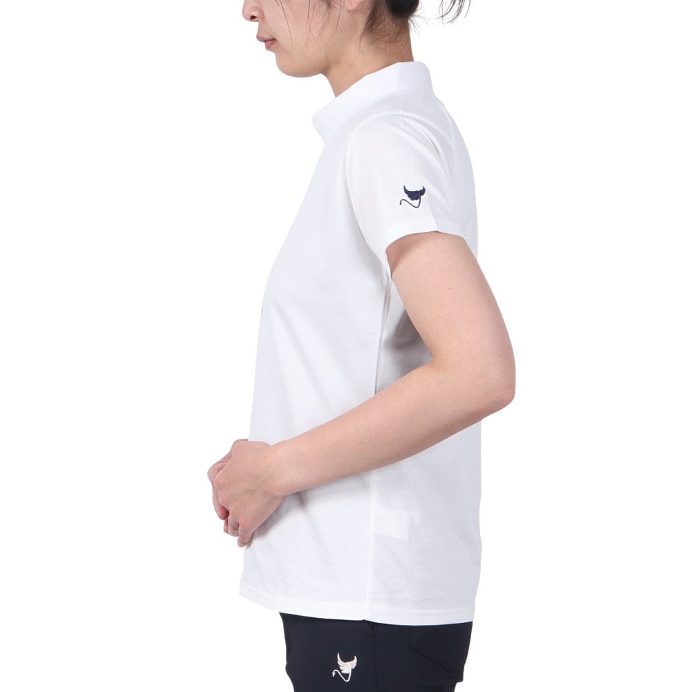 クランク（CLUNK）（レディース）ゴルフウェア 吸汗速乾 消臭 半袖 C モックネックシャツ CL5PUG53 WHT