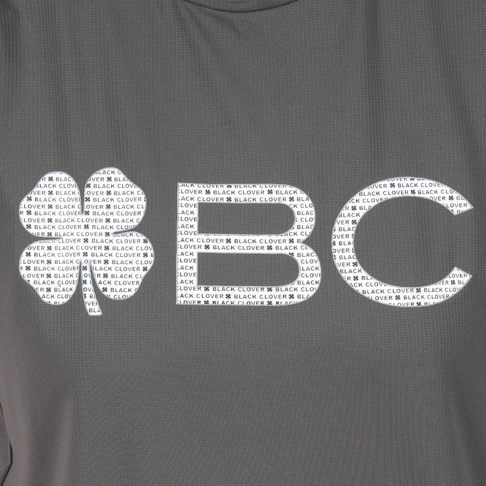 ブラッククローバー（Black Clover）（レディース）ゴルフウェア 吸水速乾 半袖 ビッグロゴ ハイネックTシャツ BA5RUG08 GRY