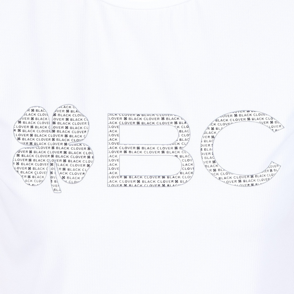ブラッククローバー（Black Clover）（レディース）ゴルフウェア 吸水速乾 半袖 ビッグロゴ ハイネックTシャツ BA5RUG08 WHT