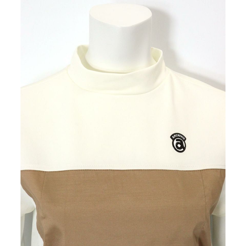 ARCHIVIO アルチビオ モックネックシャツ 46 ベージュ アルチビオ（archivio）（レディース）ゴルフウェア 半袖 モックネック