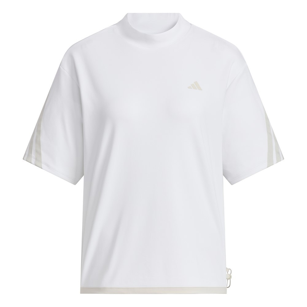 アディダス（adidas）（レディース）ゴルフウェア 吸湿 スリーストライプス ボックスシルエット 半袖 モックネックシャツ KTI91-JF4606W