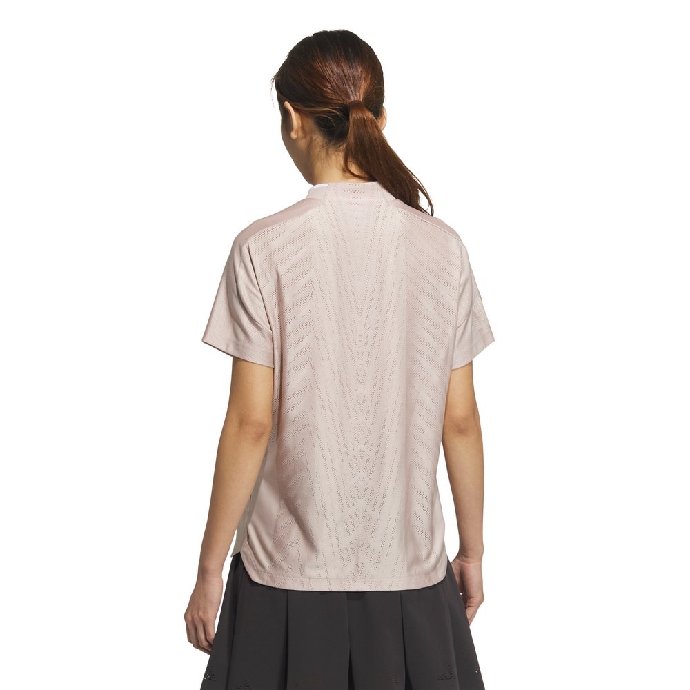 アディダス（adidas）（レディース）ゴルフウェア 吸湿 アディゼロ メッシュ 半袖 モックネックシャツ KUK65-JG1346PNK