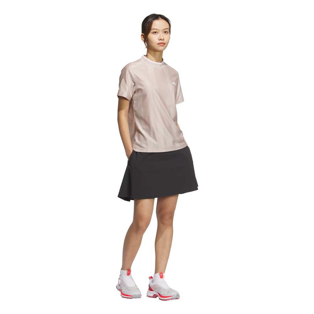 アディダス（adidas）（レディース）ゴルフウェア 吸湿 アディゼロ メッシュ 半袖 モックネックシャツ KUK65-JG1346PNK