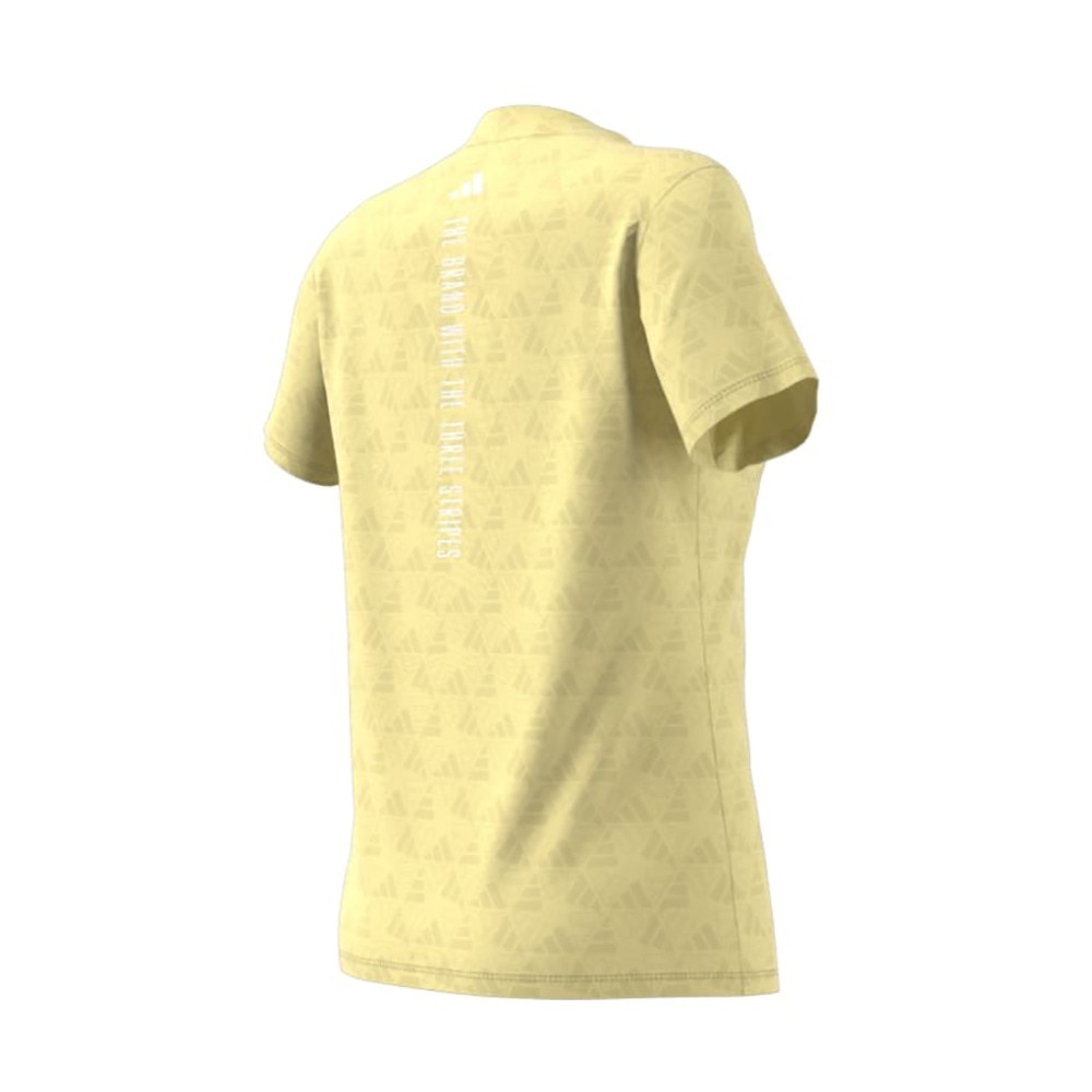 アディダス（adidas）（レディース）モックネック ゴルフ 半袖 BOSロゴ柄デボス モックネック半袖シャツ KTI74-JF4557YEL