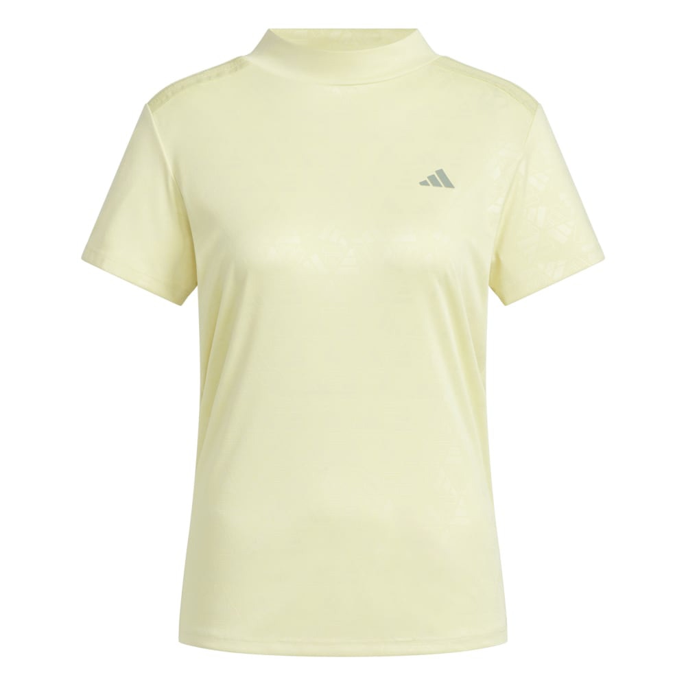 アディダス（adidas）（レディース）モックネック ゴルフ 半袖 BOSロゴ柄デボス モックネック半袖シャツ KTI74-JF4557YEL