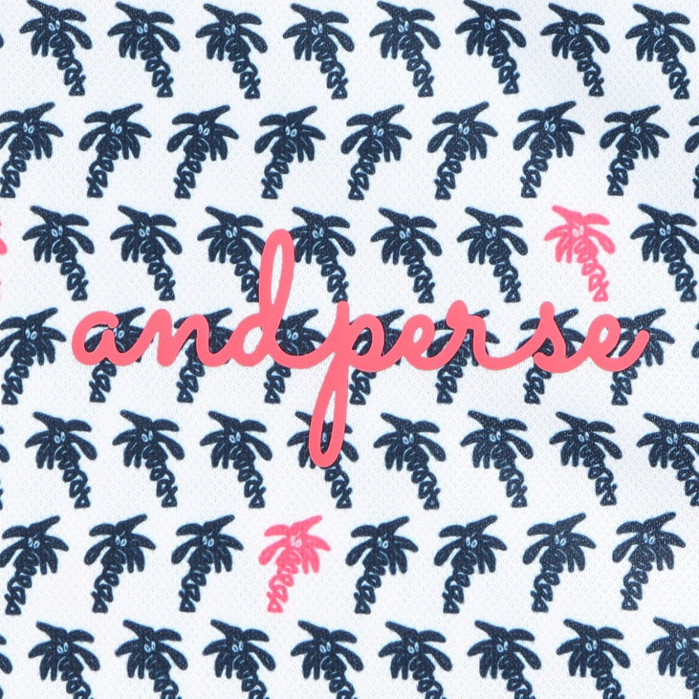 アンパスィ（and per se）（レディース）ゴルフ スイングドライプリンテッドモックネック半袖シャツ AFS9555X1 10