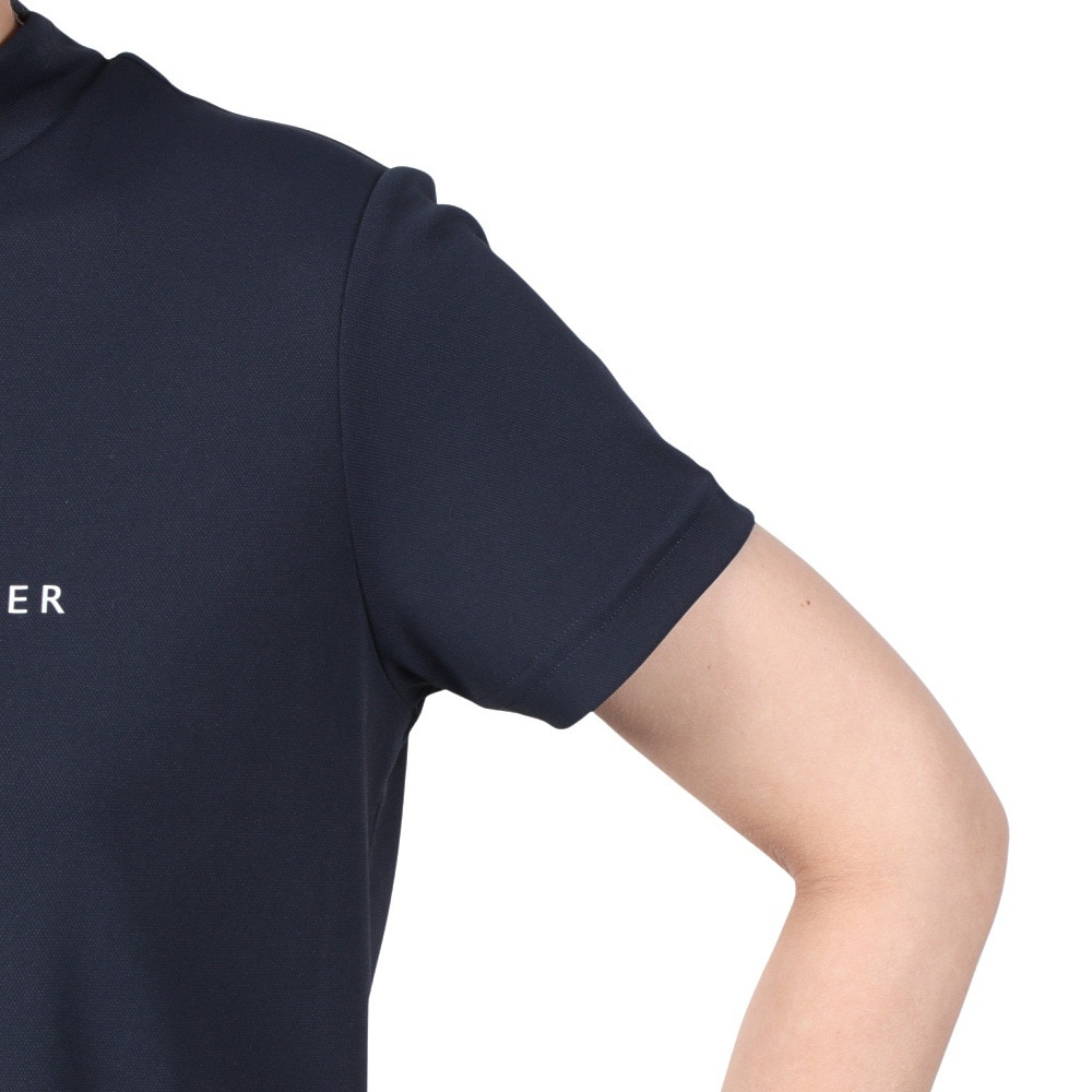 トミー ヒルフィガー ゴルフ（TOMMY HILFIGER GOLF）（レディース）ゴルフウェア 吸水速乾 抗菌防臭 フロントロゴ 半袖モックネックシャツ THLA512-NVY
