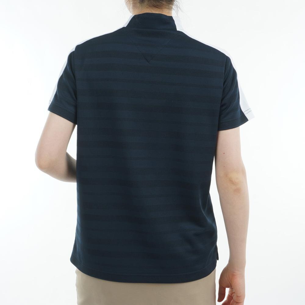 トミー ヒルフィガー ゴルフ（TOMMY HILFIGER GOLF）（レディース）ゴルフウェア 吸水速乾 抗菌防臭 半袖 サークルロゴ モックネックシャツ THLA522-NVY