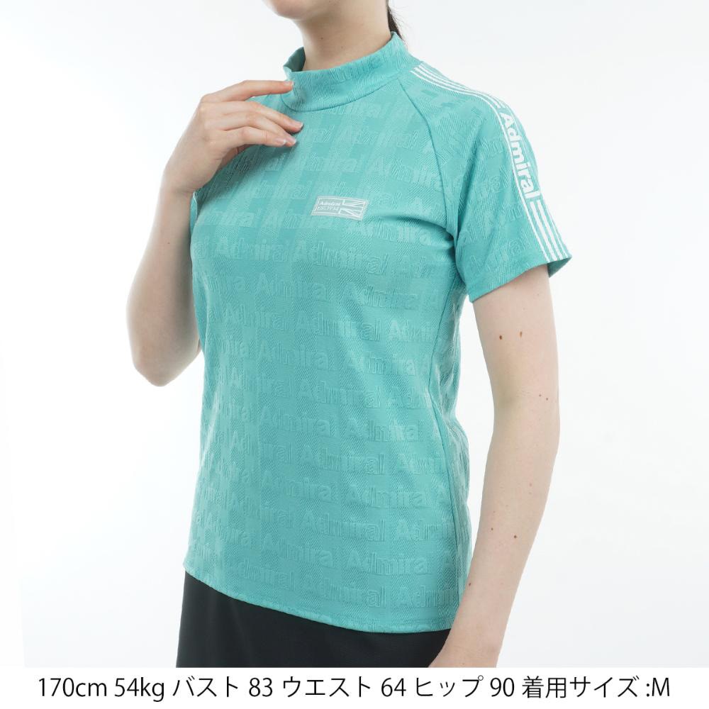アドミラル ゴルフ（Admiral GOLF）（レディース）モックネック ゴルフ 半袖 ストライプジャガード モックネックシャツ ADLA503-MGRN