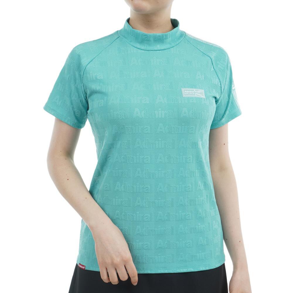 アドミラル ゴルフ（Admiral GOLF）（レディース）モックネック ゴルフ 半袖 ストライプジャガード モックネックシャツ ADLA503-MGRN
