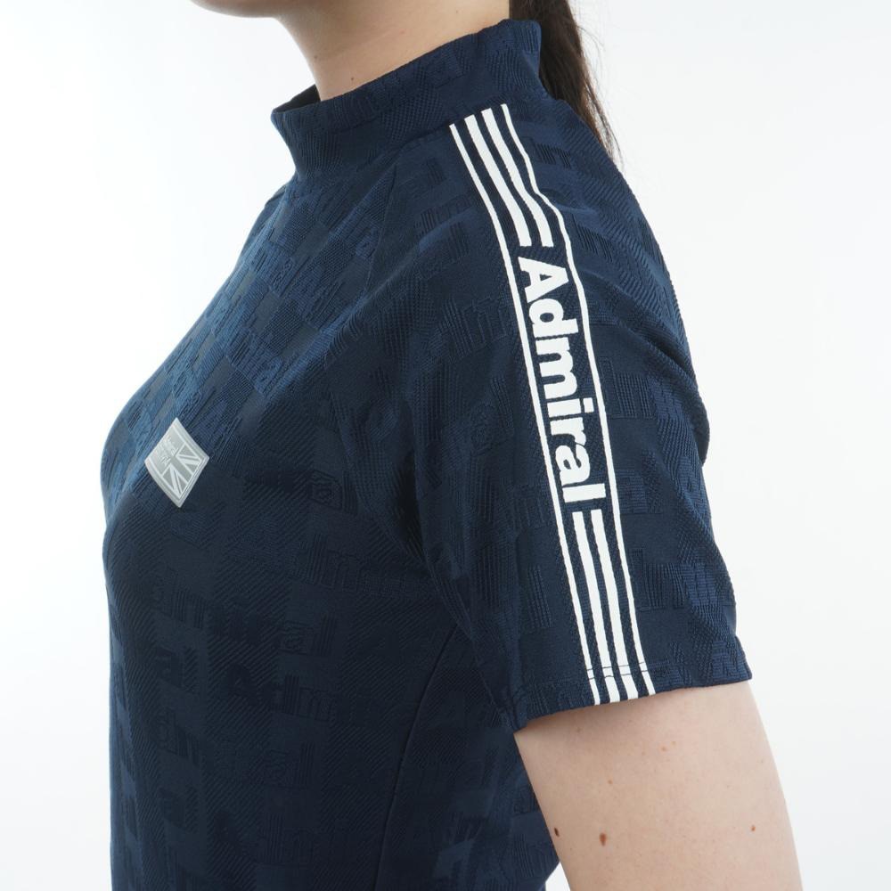 アドミラル ゴルフ（Admiral GOLF）（レディース）モックネック ゴルフ 半袖 ストライプジャガード モックネックシャツ ADLA503-NVY
