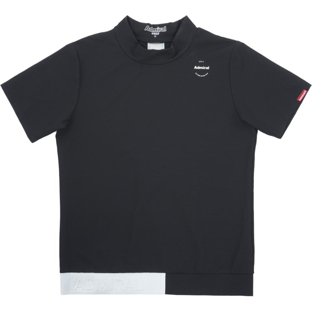アドミラル ゴルフ（Admiral GOLF）（レディース）モックネック ゴルフ 半袖 ミニワッフル エンボスロゴ モックシャツ ADLA506-BLK