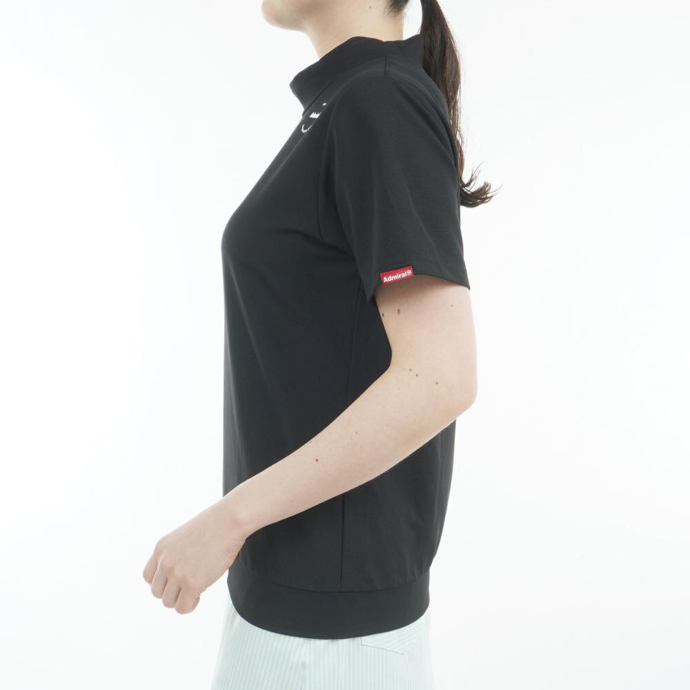 アドミラル ゴルフ（Admiral GOLF）（レディース）モックネック ゴルフ 半袖 ミニワッフル エンボスロゴ モックシャツ ADLA506-BLK