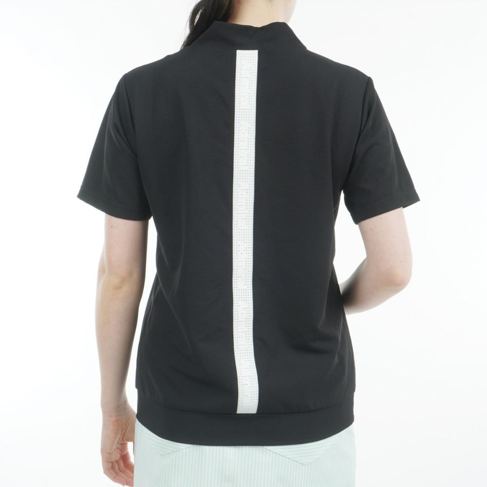 アドミラル ゴルフ（Admiral GOLF）（レディース）モックネック ゴルフ 半袖 ミニワッフル エンボスロゴ モックシャツ ADLA506-BLK