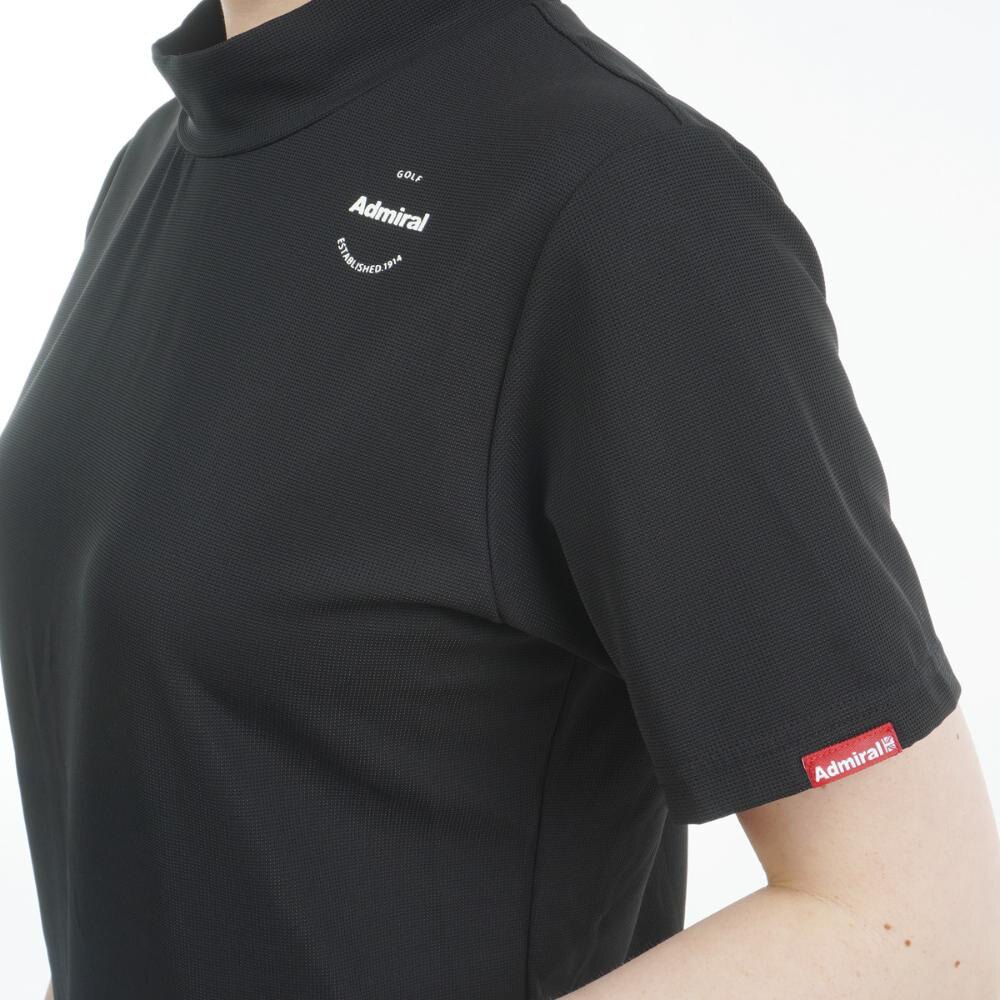 アドミラル ゴルフ（Admiral GOLF）（レディース）モックネック ゴルフ 半袖 ミニワッフル エンボスロゴ モックシャツ ADLA506-BLK