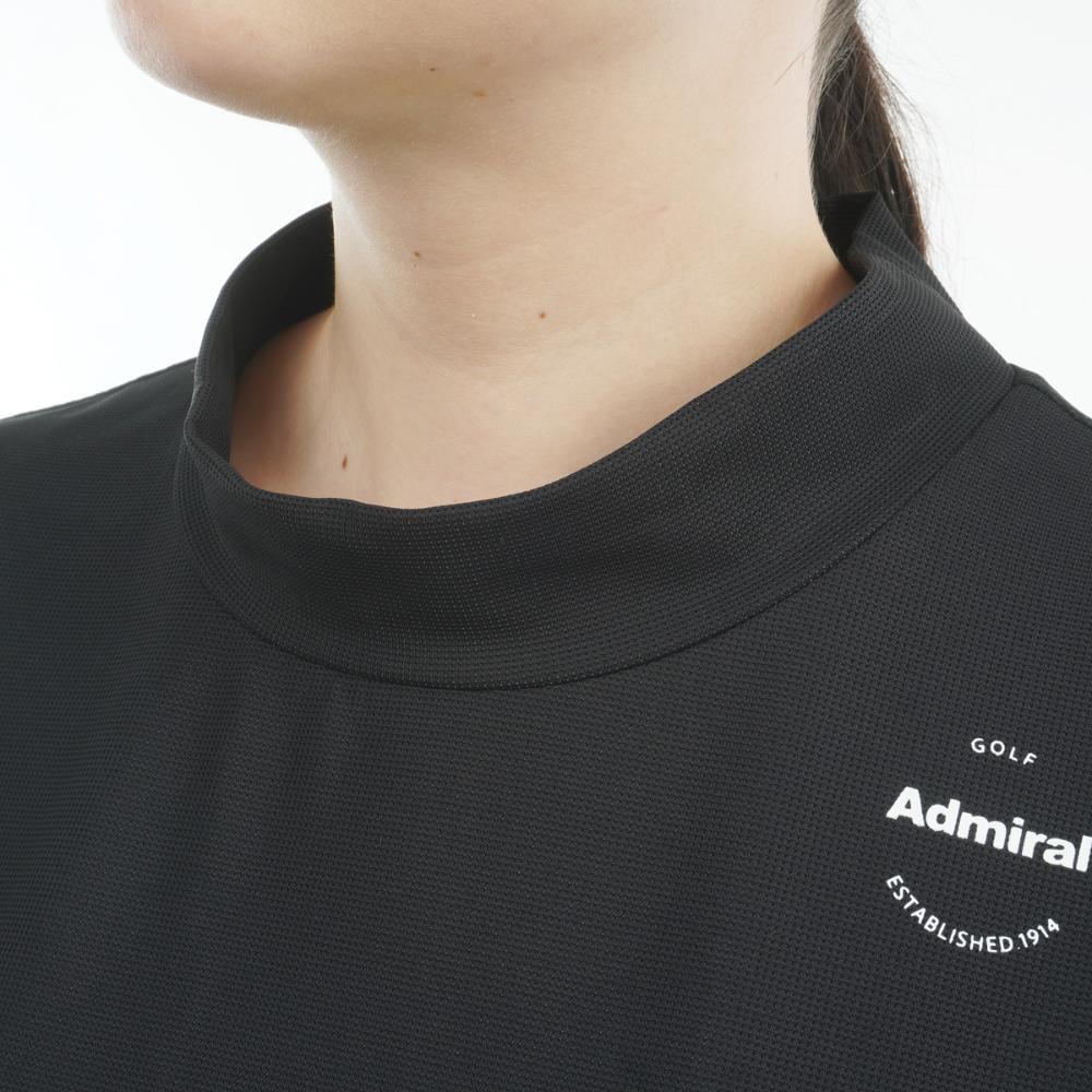 アドミラル ゴルフ（Admiral GOLF）（レディース）モックネック ゴルフ 半袖 ミニワッフル エンボスロゴ モックシャツ ADLA506-BLK