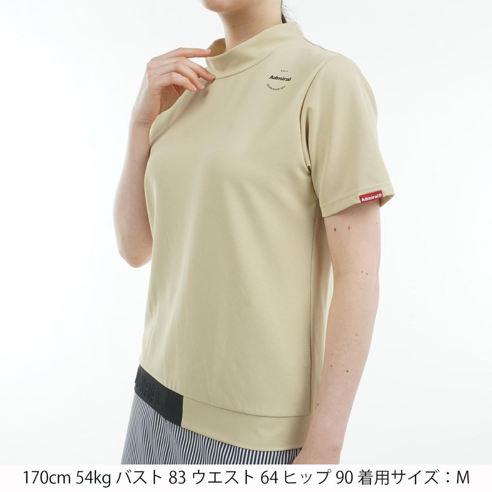 アドミラル ゴルフ（Admiral GOLF）（レディース）モックネック ゴルフ 半袖 ミニワッフル エンボスロゴ モックシャツ ADLA506-SND
