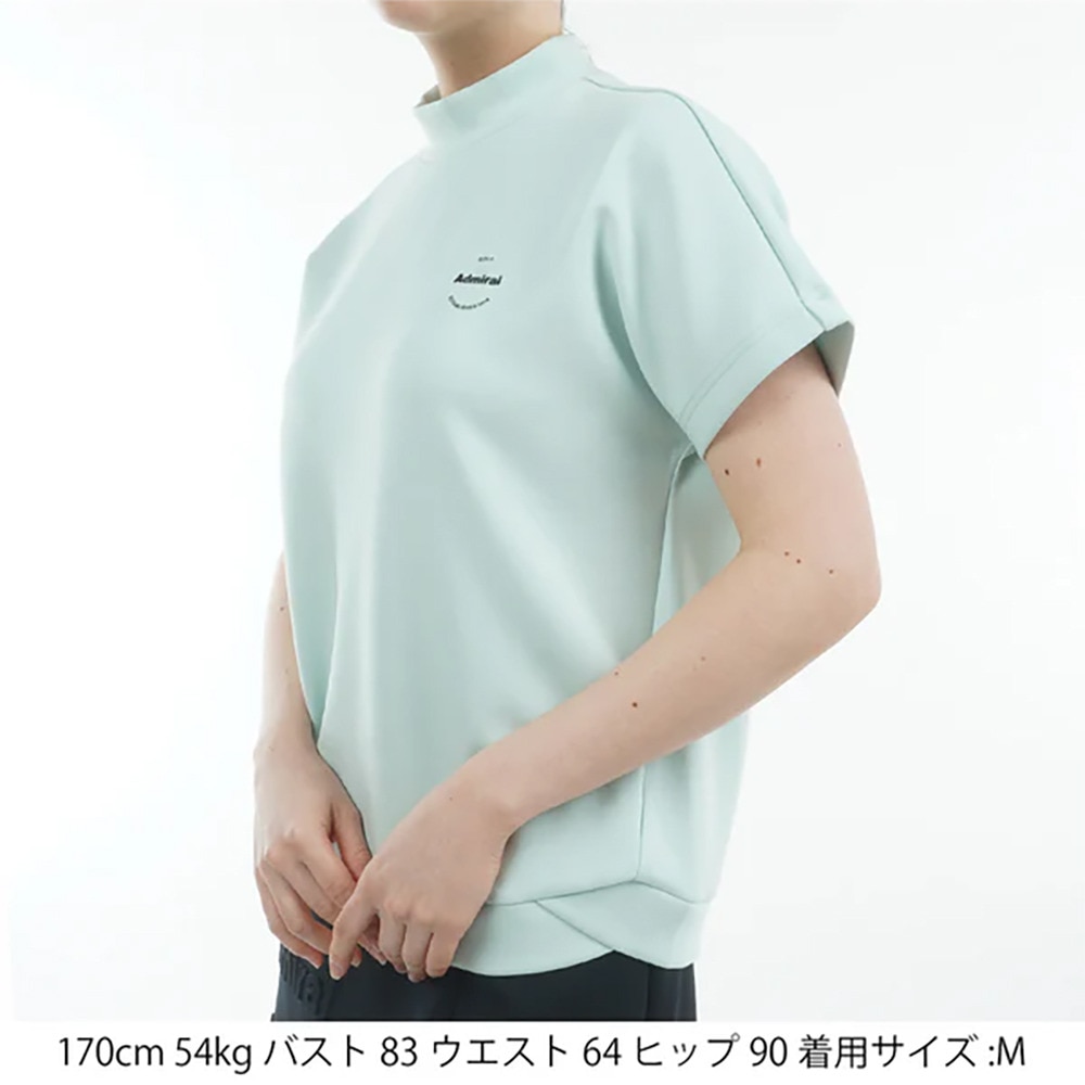 アドミラル ゴルフ（Admiral GOLF）（レディース）モックネック ゴルフ 半袖 エンボスロゴ ダンボールモックシャツ ADLA513-MGRN