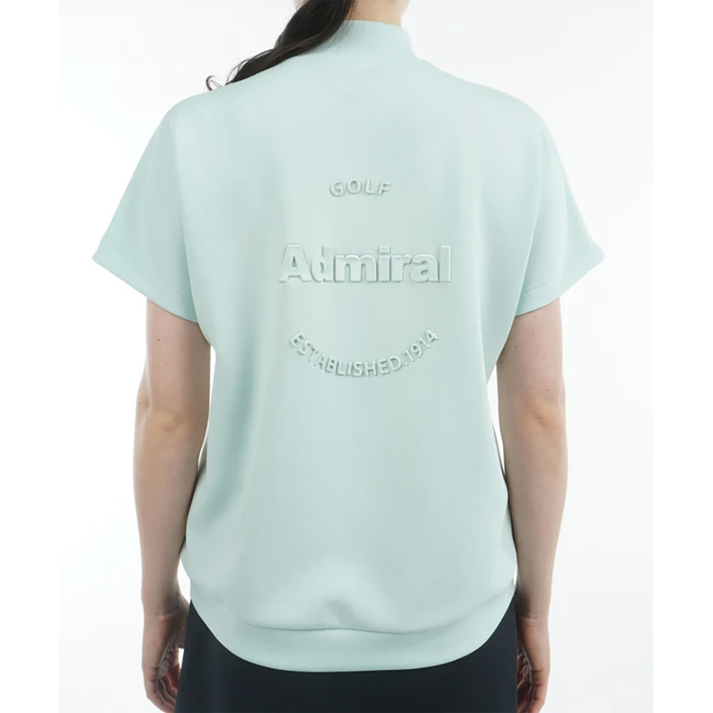 アドミラル ゴルフ（Admiral GOLF）（レディース）モックネック ゴルフ 半袖 エンボスロゴ ダンボールモックシャツ ADLA513-MGRN