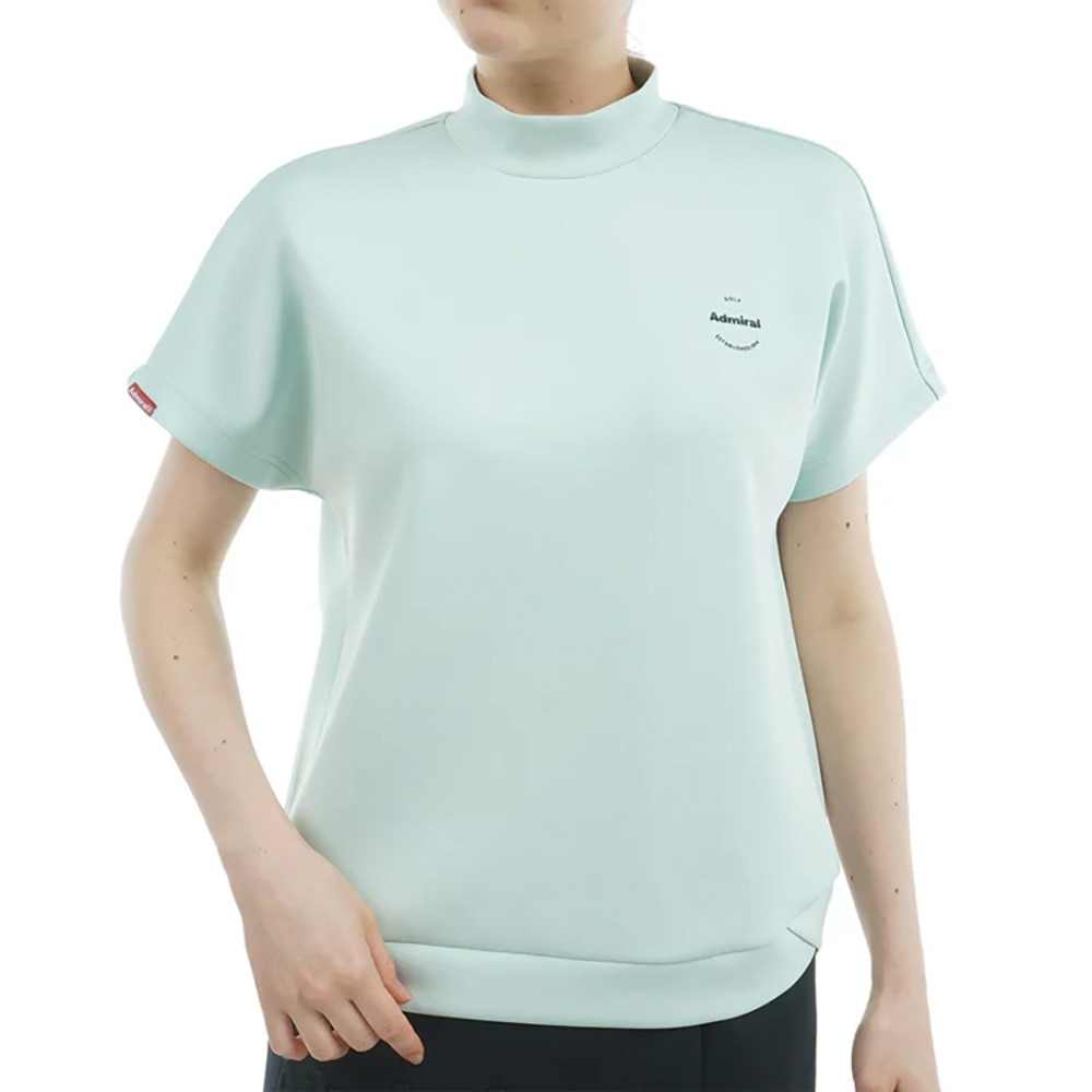 アドミラル ゴルフ（Admiral GOLF）（レディース）モックネック ゴルフ 半袖 エンボスロゴ ダンボールモックシャツ ADLA513-MGRN