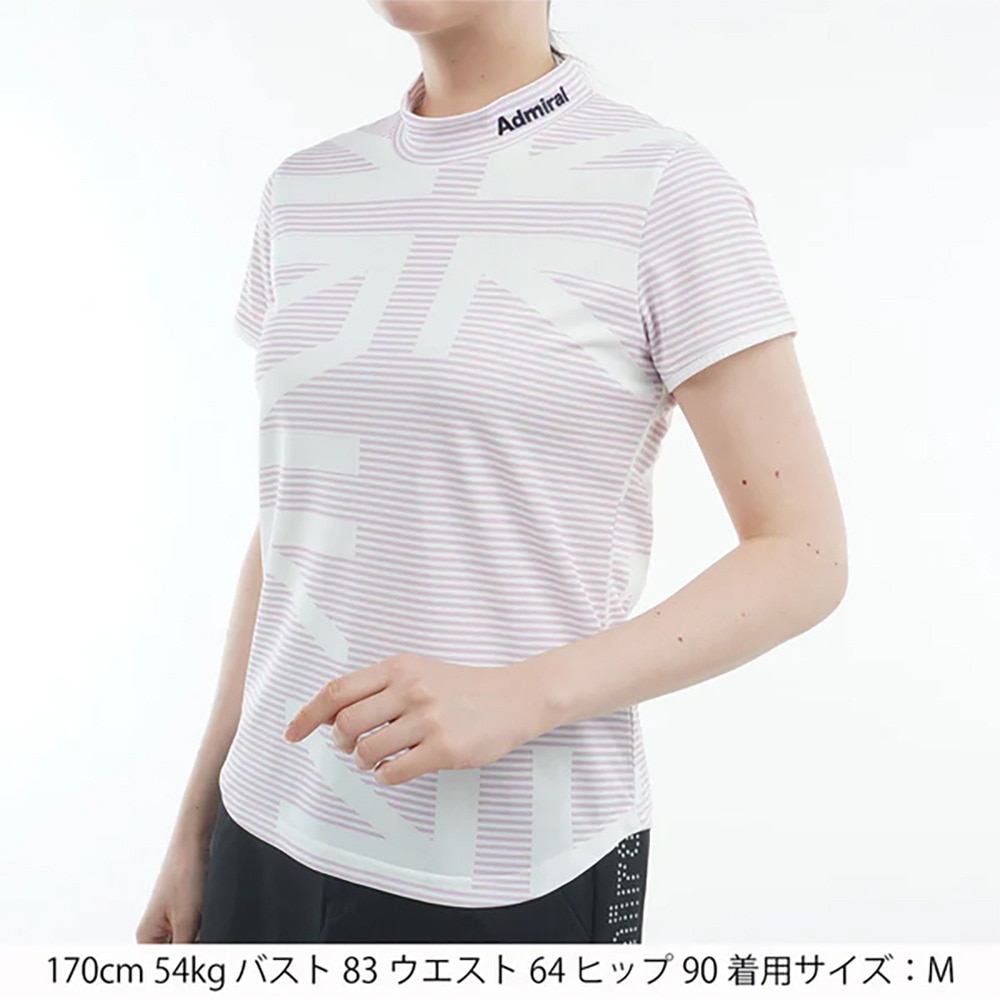 アドミラル ゴルフ（Admiral GOLF）（レディース）ゴルフウェア 半袖 スパッシー ユニオンジャックモックシャツ ADLA516-PNK