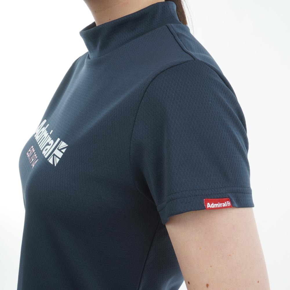 アドミラル ゴルフ（Admiral GOLF）（レディース）モックネック ゴルフ 半袖 カラタッチ ロゴプリントモックシャツADLA518-NVY