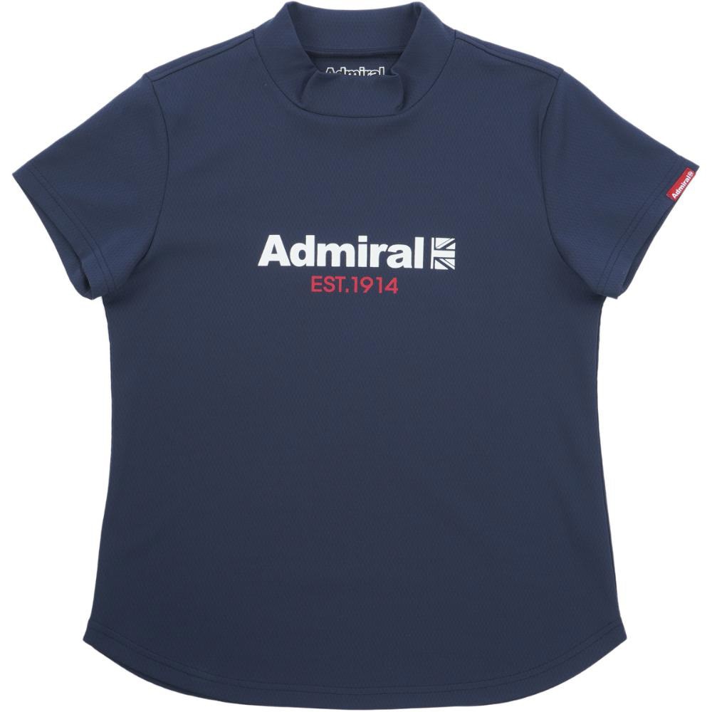 アドミラル ゴルフ（Admiral GOLF）（レディース）モックネック ゴルフ 半袖 カラタッチ ロゴプリントモックシャツADLA518-NVY