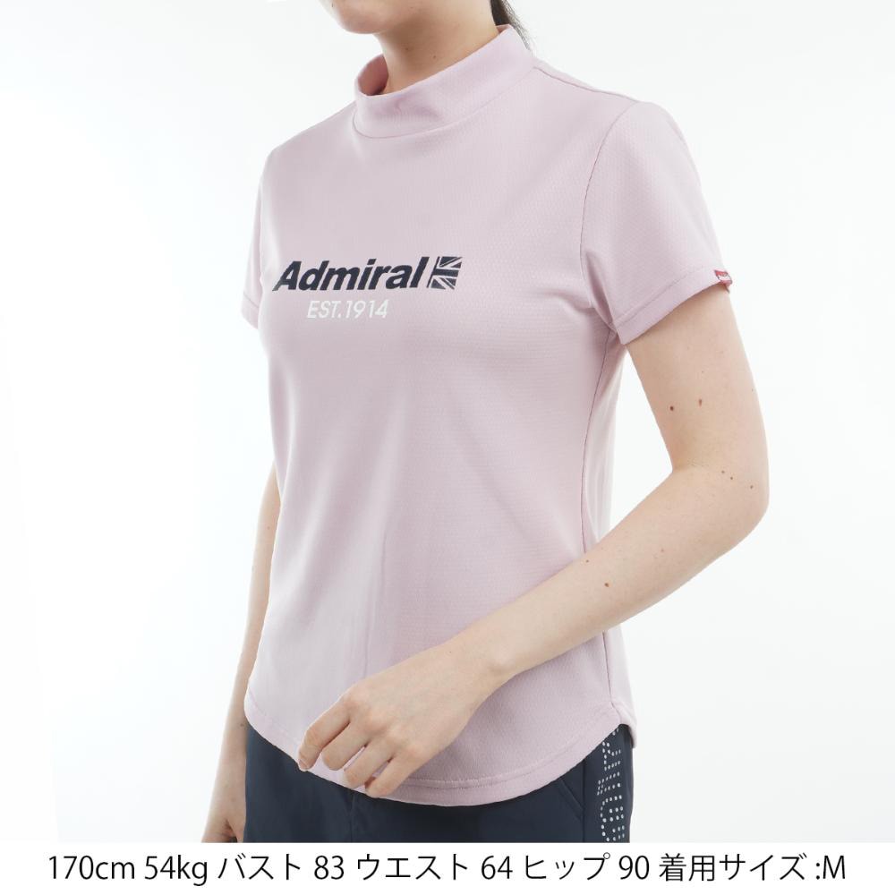 アドミラル ゴルフ（Admiral GOLF）（レディース）モックネック ゴルフ 半袖 カラタッチ ロゴプリントモックシャツ ADLA518-PNK
