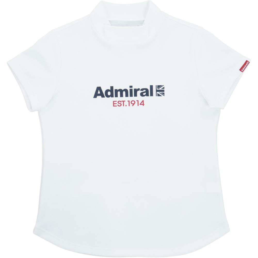 アドミラル ゴルフ（Admiral GOLF）（レディース）モックネック ゴルフ 半袖 カラタッチ ロゴプリントモックシャツ ADLA518-WHT