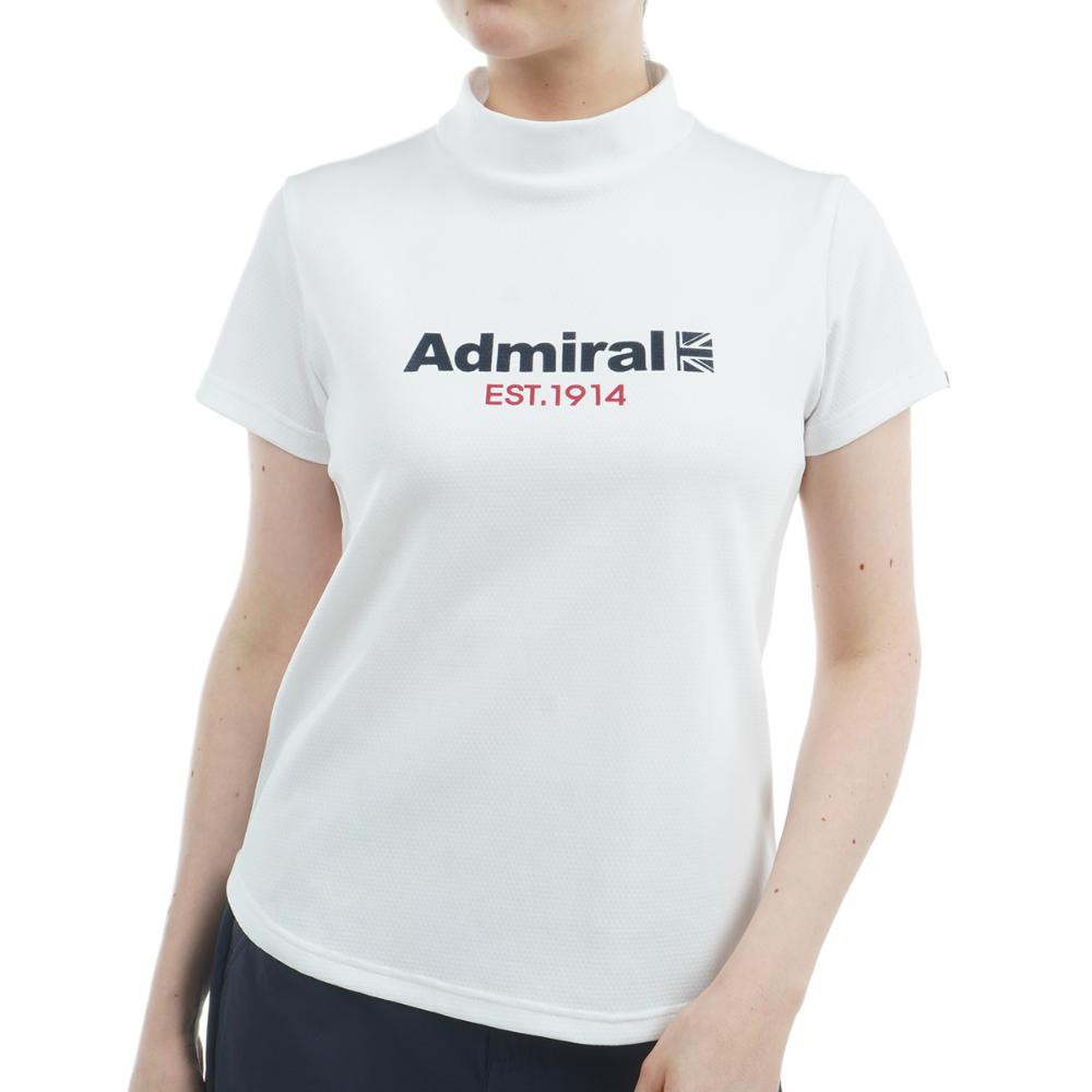 アドミラル ゴルフ（Admiral GOLF）（レディース）モックネック ゴルフ 半袖 カラタッチ ロゴプリントモックシャツ ADLA518-WHT