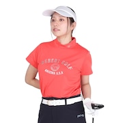 (レディース)モックネック ゴルフ メッシュボーダー ジャガード 半袖ハイネックシャツ 622-5167100