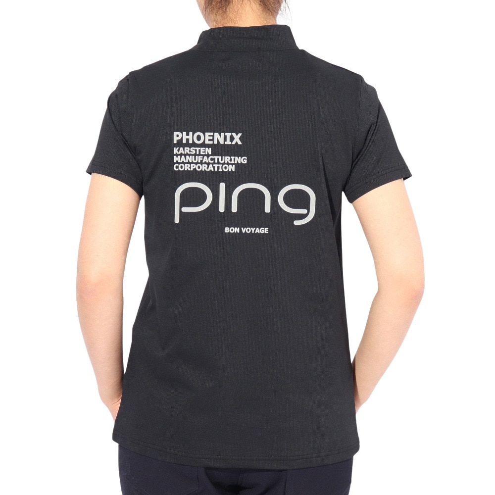 ピン（PING）（レディース）ゴルフウェア エコブルー 半袖ハイネックシャツ 622-5167202-010
