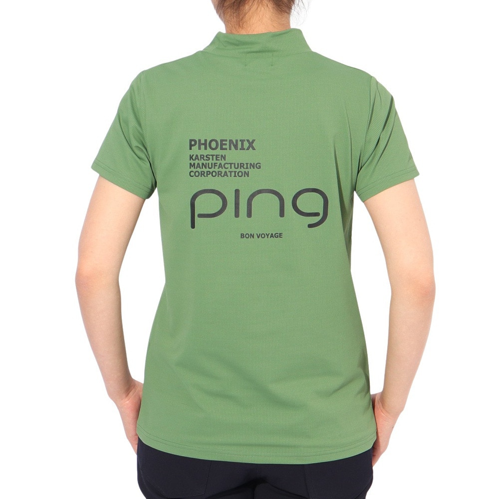 ピン（PING）（レディース）ゴルフウェア エコブルー 半袖ハイネックシャツ 622-5167202-180