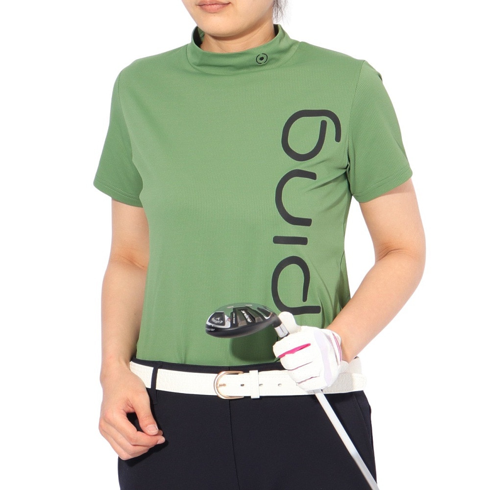 ピン（PING）（レディース）ゴルフウェア エコブルー 半袖ハイネックシャツ 622-5167202-180