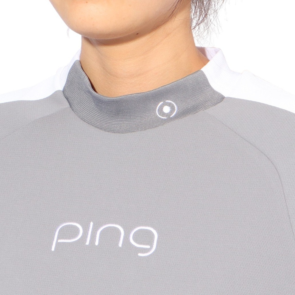 ピン（PING）（レディース）ゴルフウェア 速乾 ダブルメッシュ ハイネック半袖シャツ 622-5167304-020