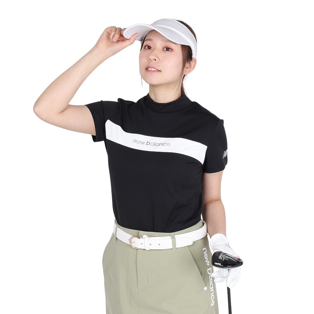 ニューバランス（new balance）（レディース）ゴルフウェア 半袖 モックネック プルオーバー 012-5166501-010