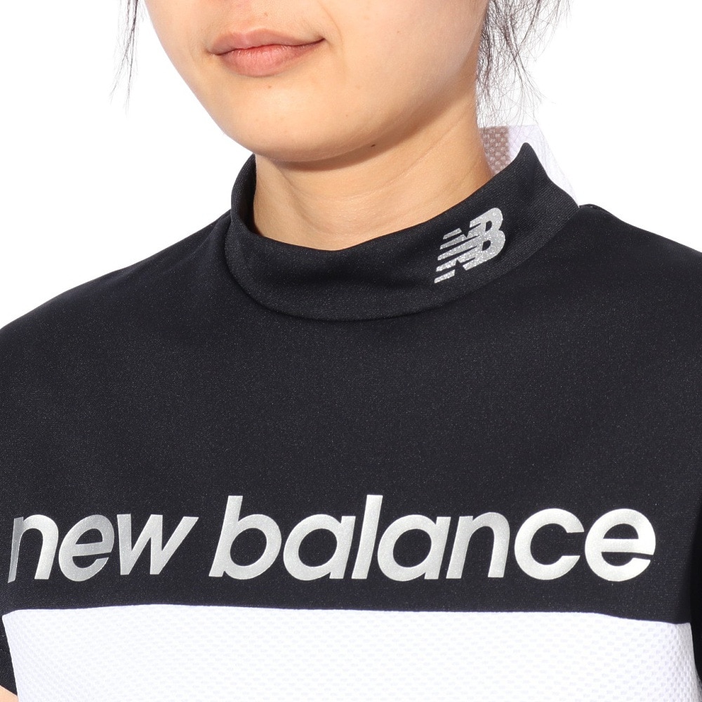 ニューバランス（new balance）（レディース）ゴルフウェア 吸水速乾 半袖 モックネック プルオーバー 012-5166503-010