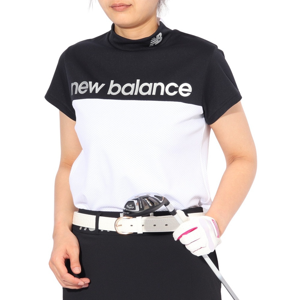 ニューバランス（new balance）（レディース）ゴルフウェア 吸水速乾 半袖 モックネック プルオーバー 012-5166503-010
