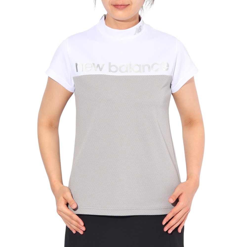 ニューバランス（new balance）（レディース）ゴルフウェア 吸水速乾 半袖 モックネック プルオーバー 012-5166503-030