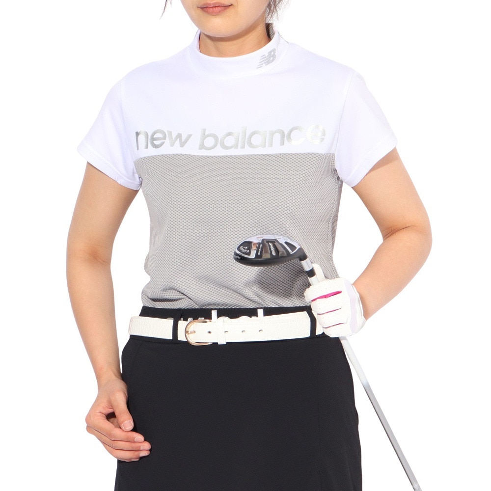 ニューバランス（new balance）（レディース）ゴルフウェア 吸水速乾 半袖 モックネック プルオーバー 012-5166503-030