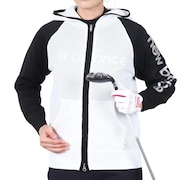 (レディース)ゴルフ モックネック 長袖 フルジップ ニット フーディー 012-5172501