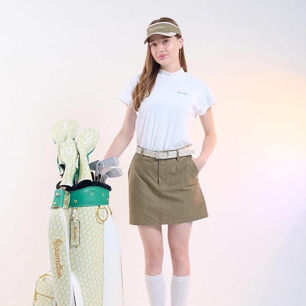 レザレクション（Resurrection）（レディース）モックネック ゴルフ 半袖 GMエンボスモックネック BE12IN05W